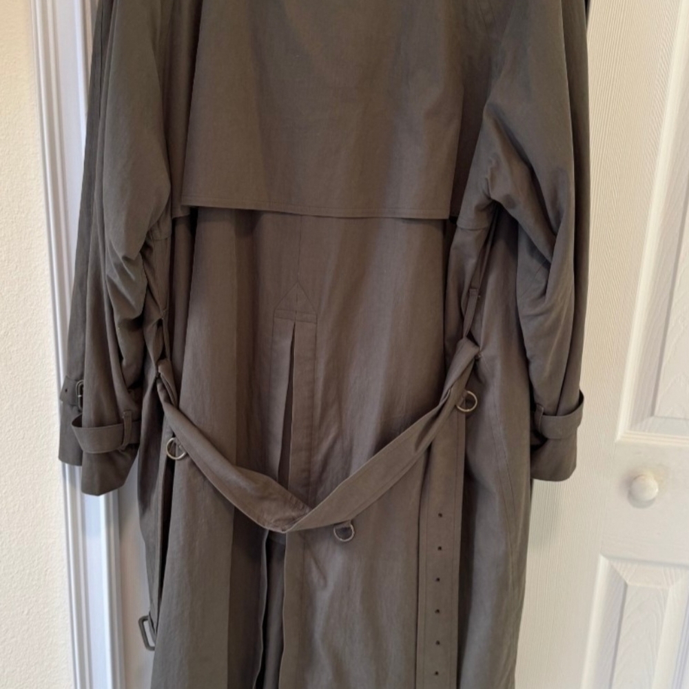 Men's Burberry Olive Trench W Zip Out Wool Lining - Picture 3 of 7